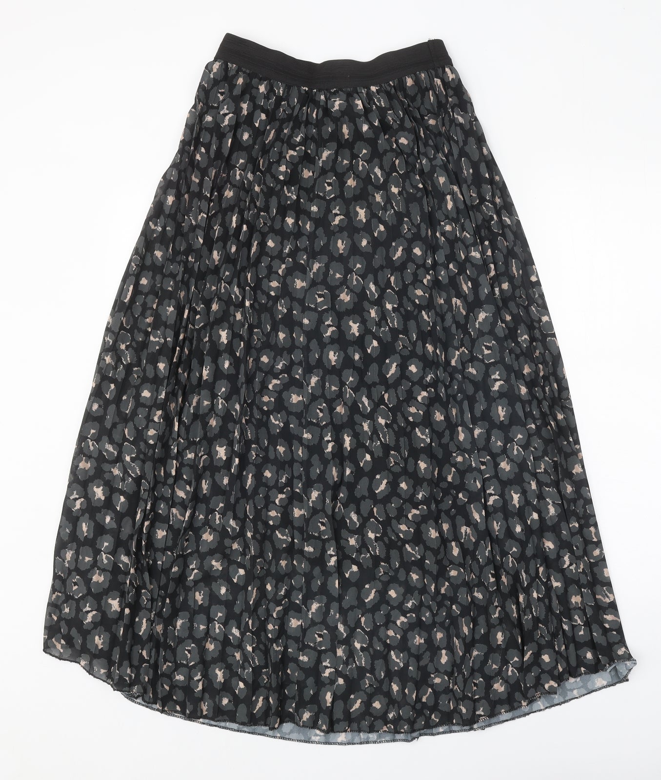 Preworn Womens Black Geometric Polyester Peasant Skirt Size 25 in