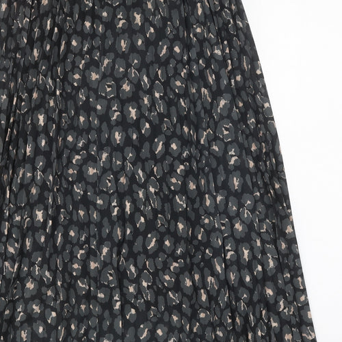 Preworn Womens Black Geometric Polyester Peasant Skirt Size 25 in