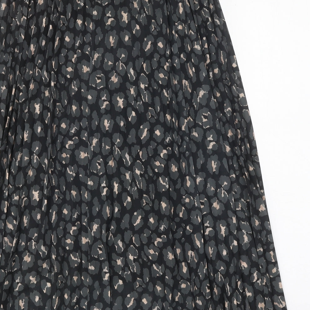 Preworn Womens Black Geometric Polyester Peasant Skirt Size 25 in