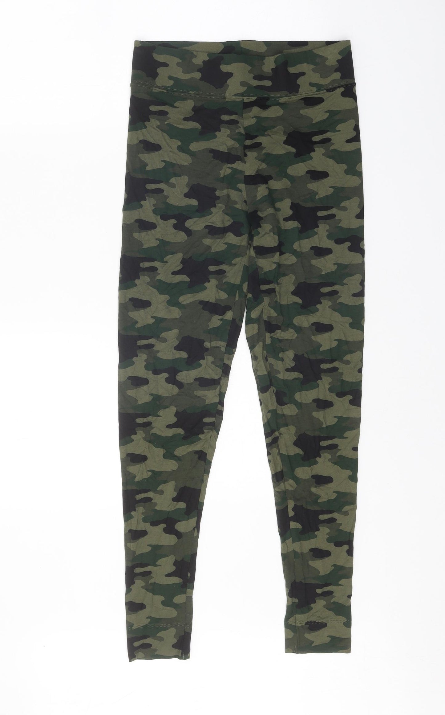 Marks and Spencer Womens Green Camouflage Viscose Jogger Leggings Size 8
