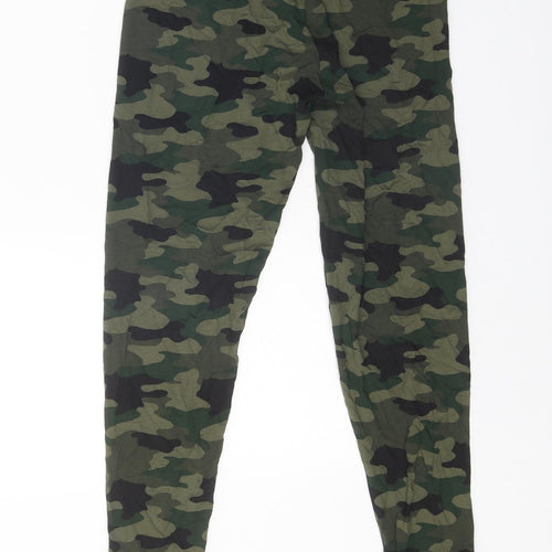 Marks and Spencer Womens Green Camouflage Viscose Jogger Leggings Size 8