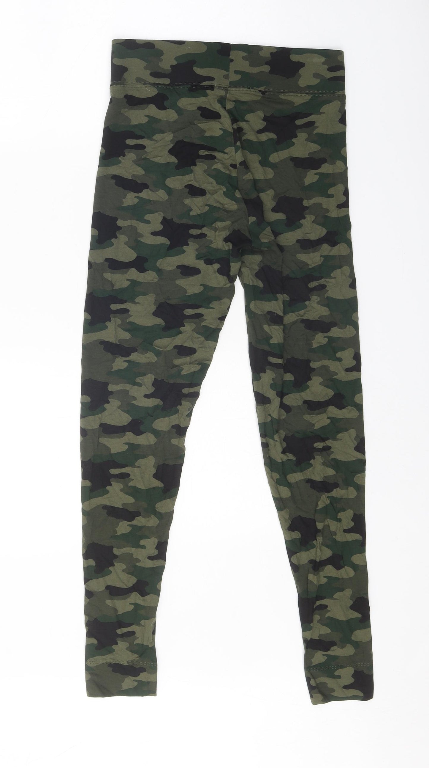 Marks and Spencer Womens Green Camouflage Viscose Jogger Leggings Size 8