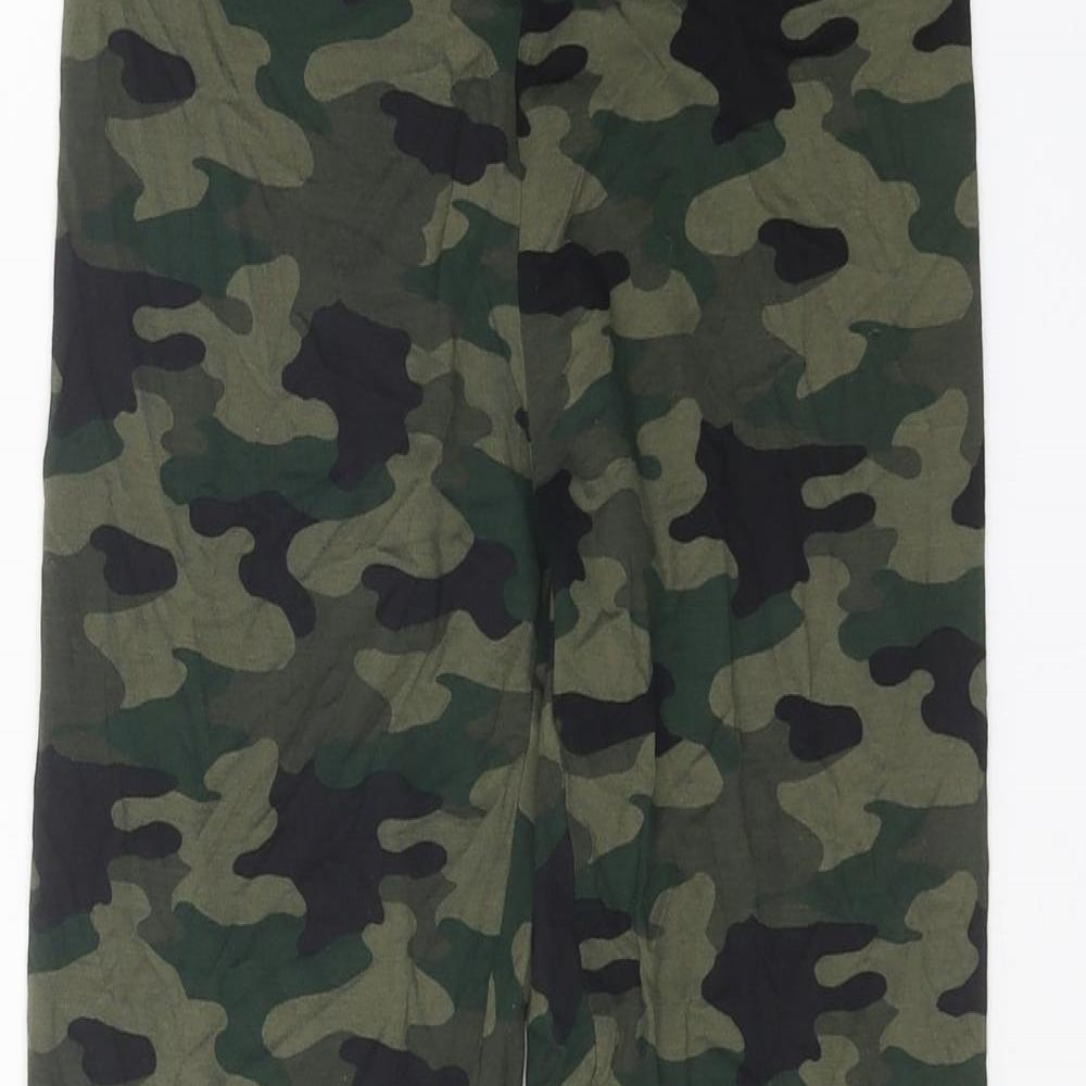 Marks and Spencer Womens Green Camouflage Viscose Jogger Leggings Size 8