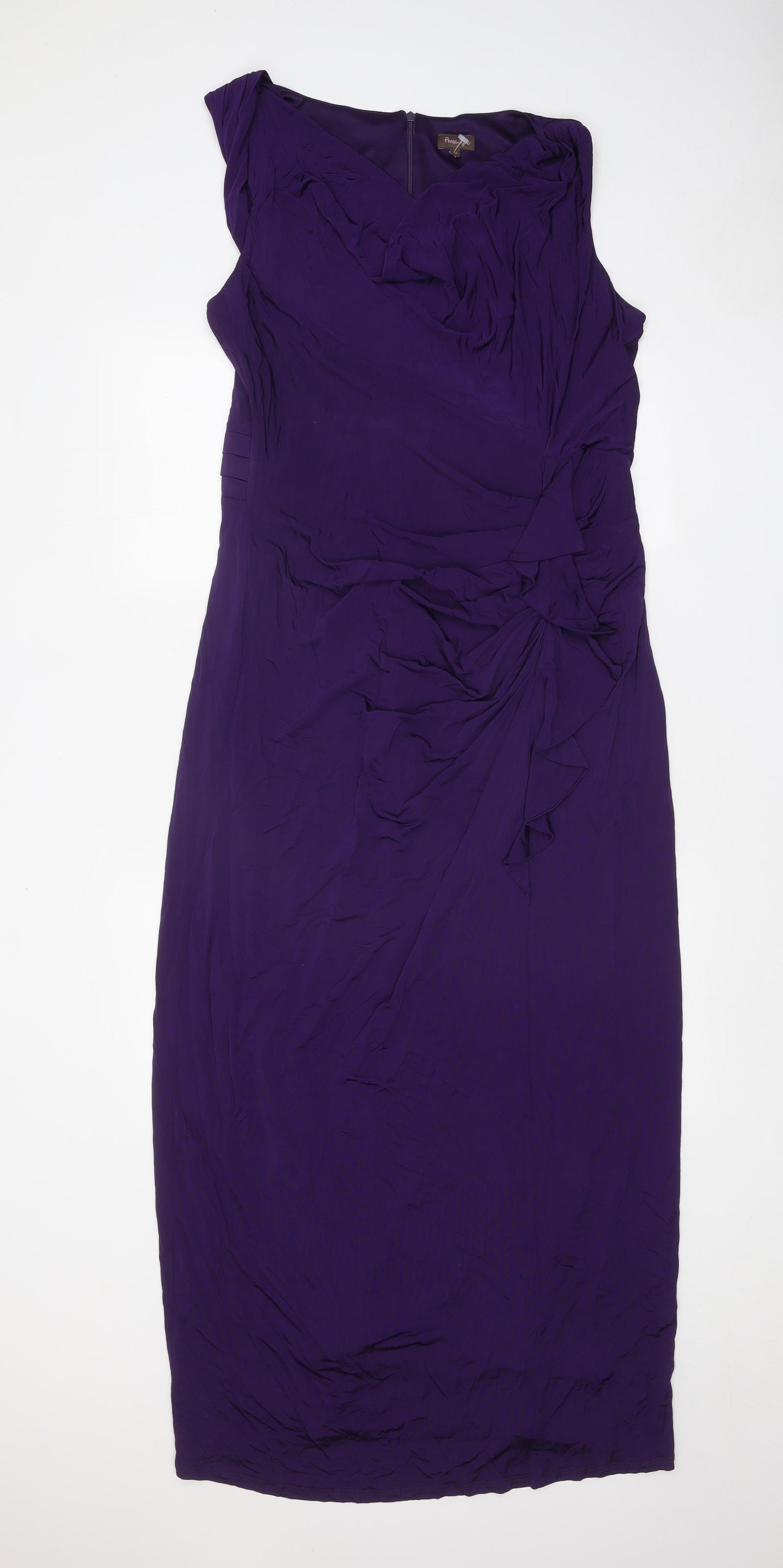 Phase Eight Womens Purple Polyester A-Line Size 16 Cowl Neck Zip