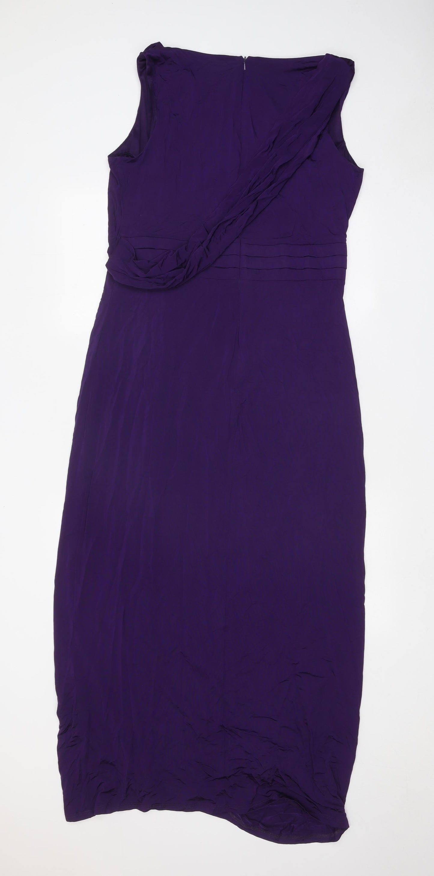 Phase Eight Womens Purple Polyester A-Line Size 16 Cowl Neck Zip