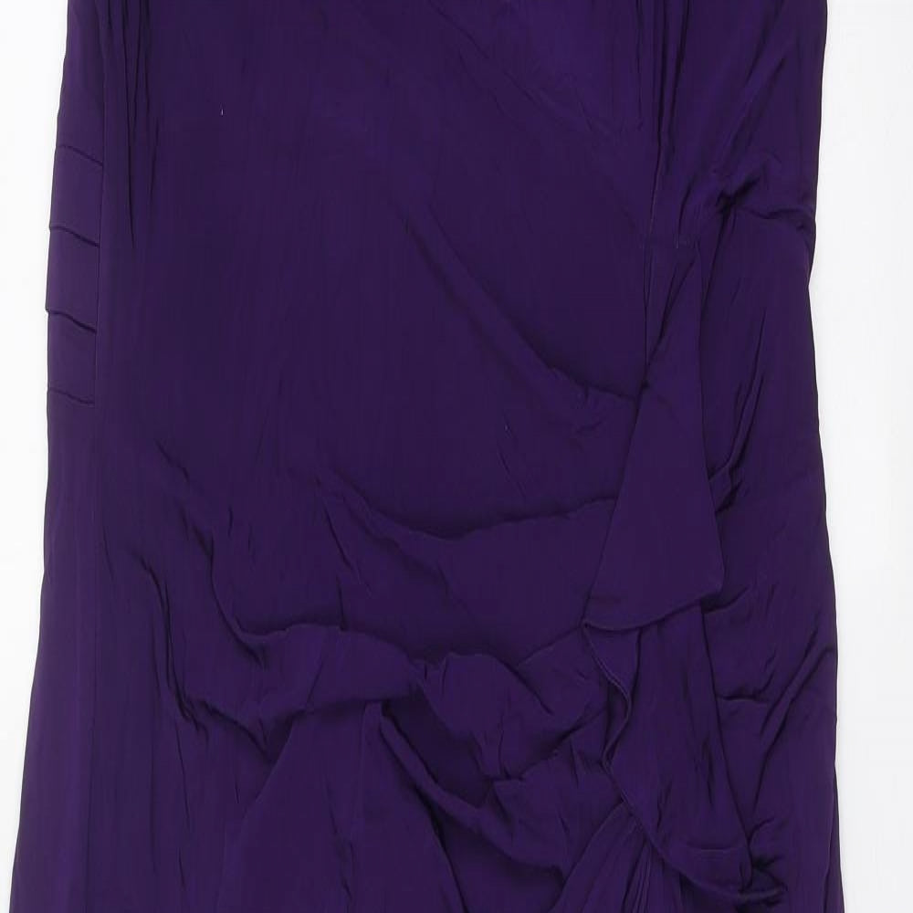 Phase Eight Womens Purple Polyester A-Line Size 16 Cowl Neck Zip