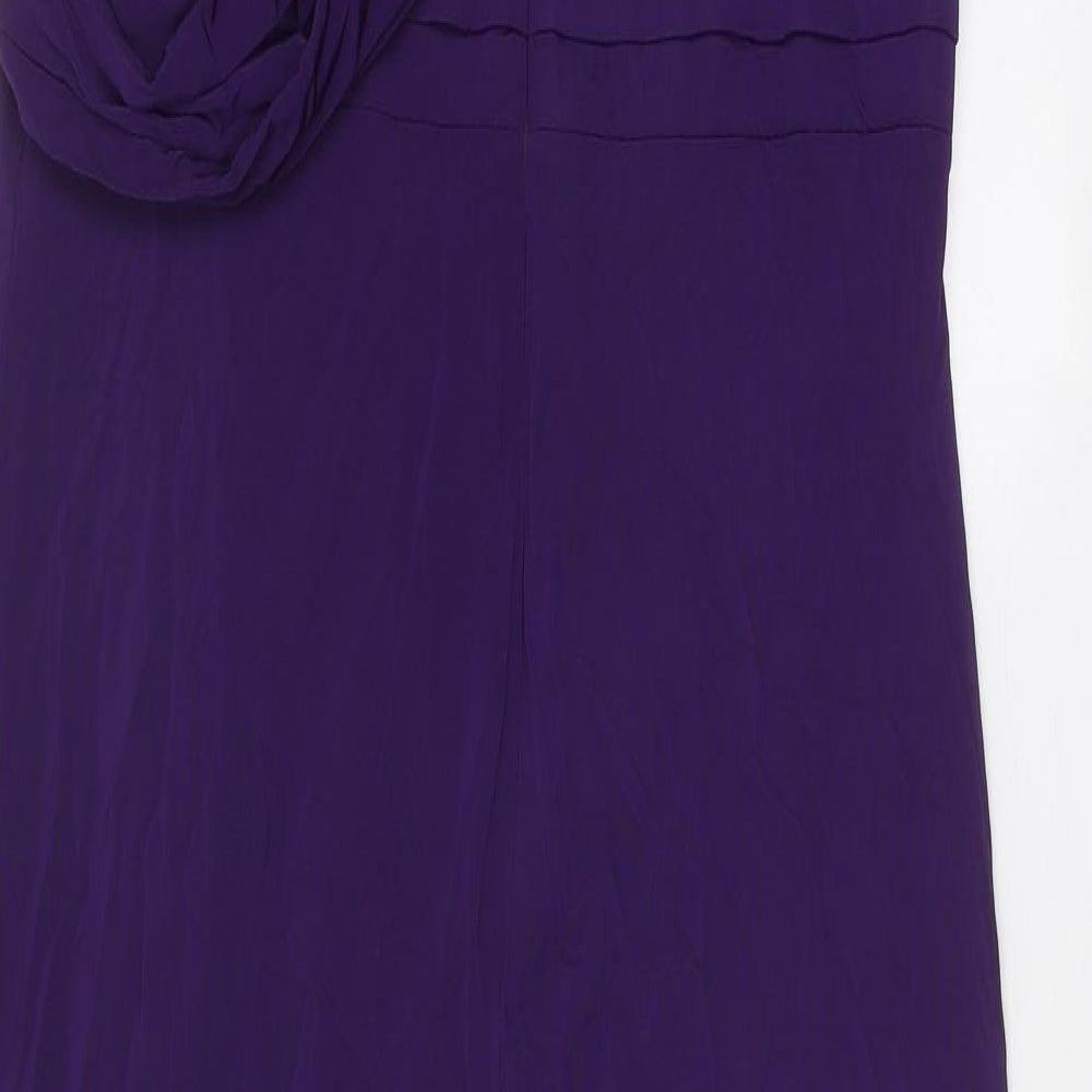 Phase Eight Womens Purple Polyester A-Line Size 16 Cowl Neck Zip