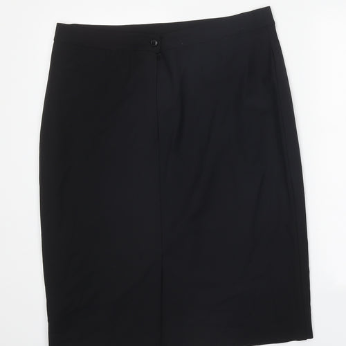 Persona Womens Black Viscose Straight & Pencil Skirt Size 35 in Zip