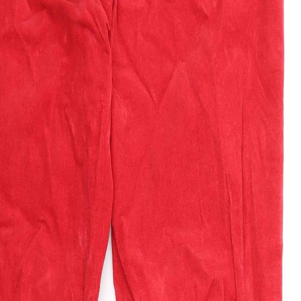 Marks and Spencer Womens Red Cotton Trousers Size 10 Regular Zip