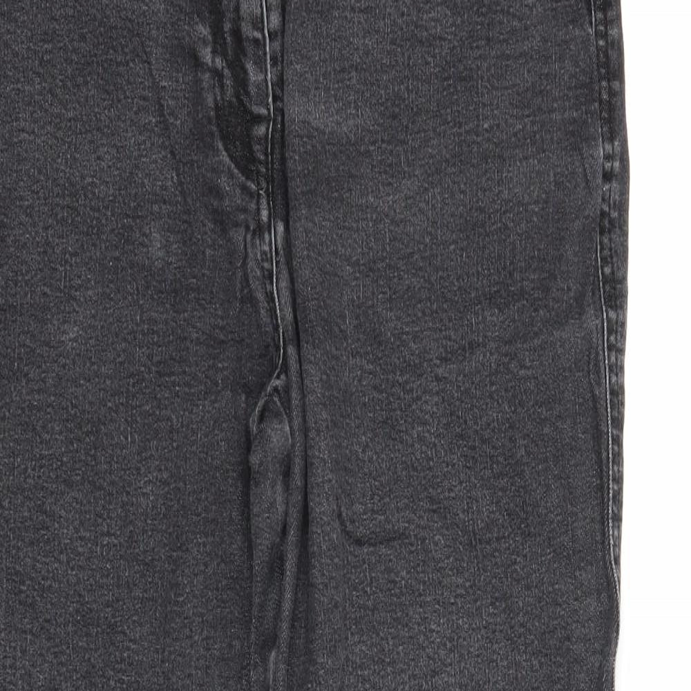 NEXT Womens Black Cotton Mom Jeans Size 12 Regular Zip