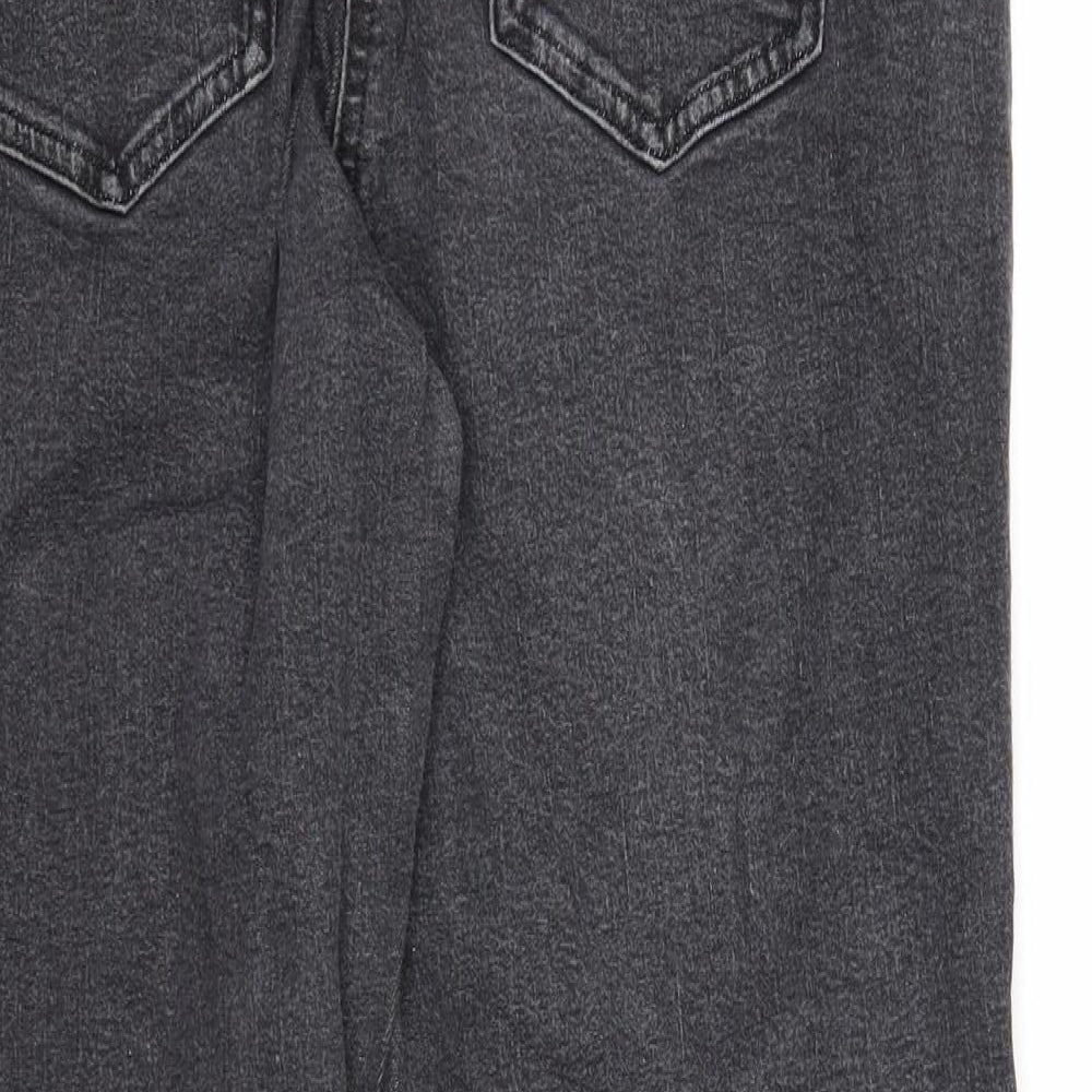NEXT Womens Black Cotton Mom Jeans Size 12 Regular Zip