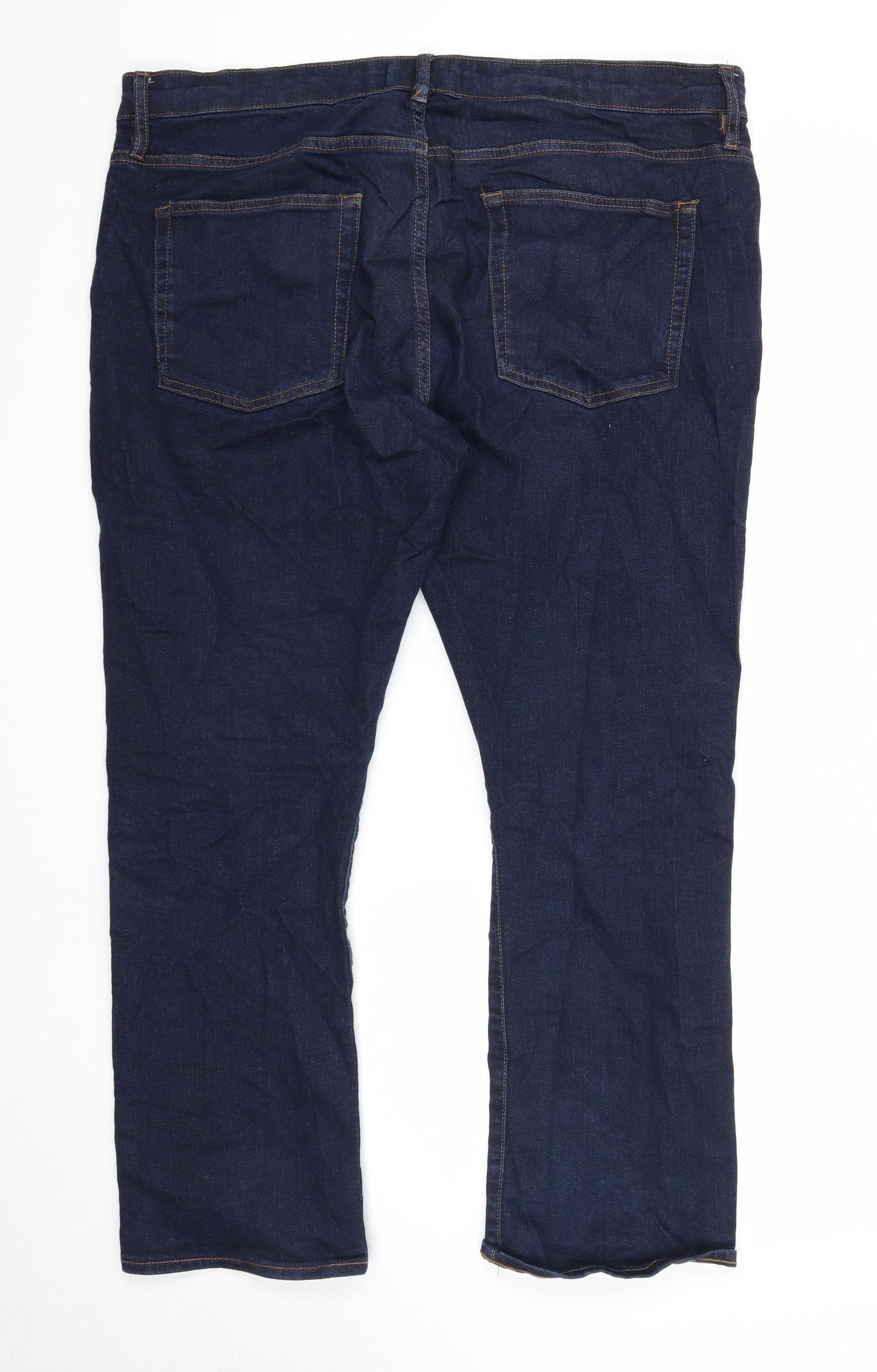 Easy Mens Blue Cotton Bootcut Jeans Size 38 in L30 in Regular Zip