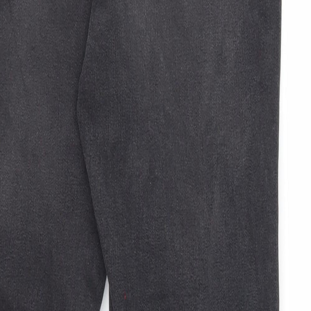 Marks and Spencer Womens Black Cotton Straight Jeans Size 8 Regular Zip
