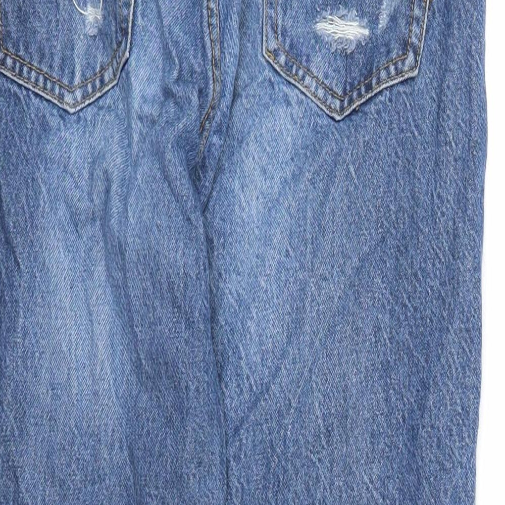 Stradivarius Womens Blue Cotton Mom Jeans Size 8 Regular Zip