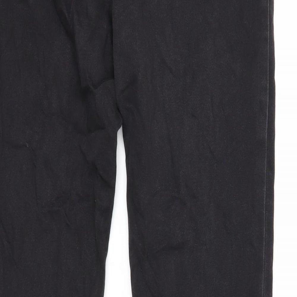 Marks and Spencer Womens Black Cotton Straight Jeans Size 10 Regular Zip