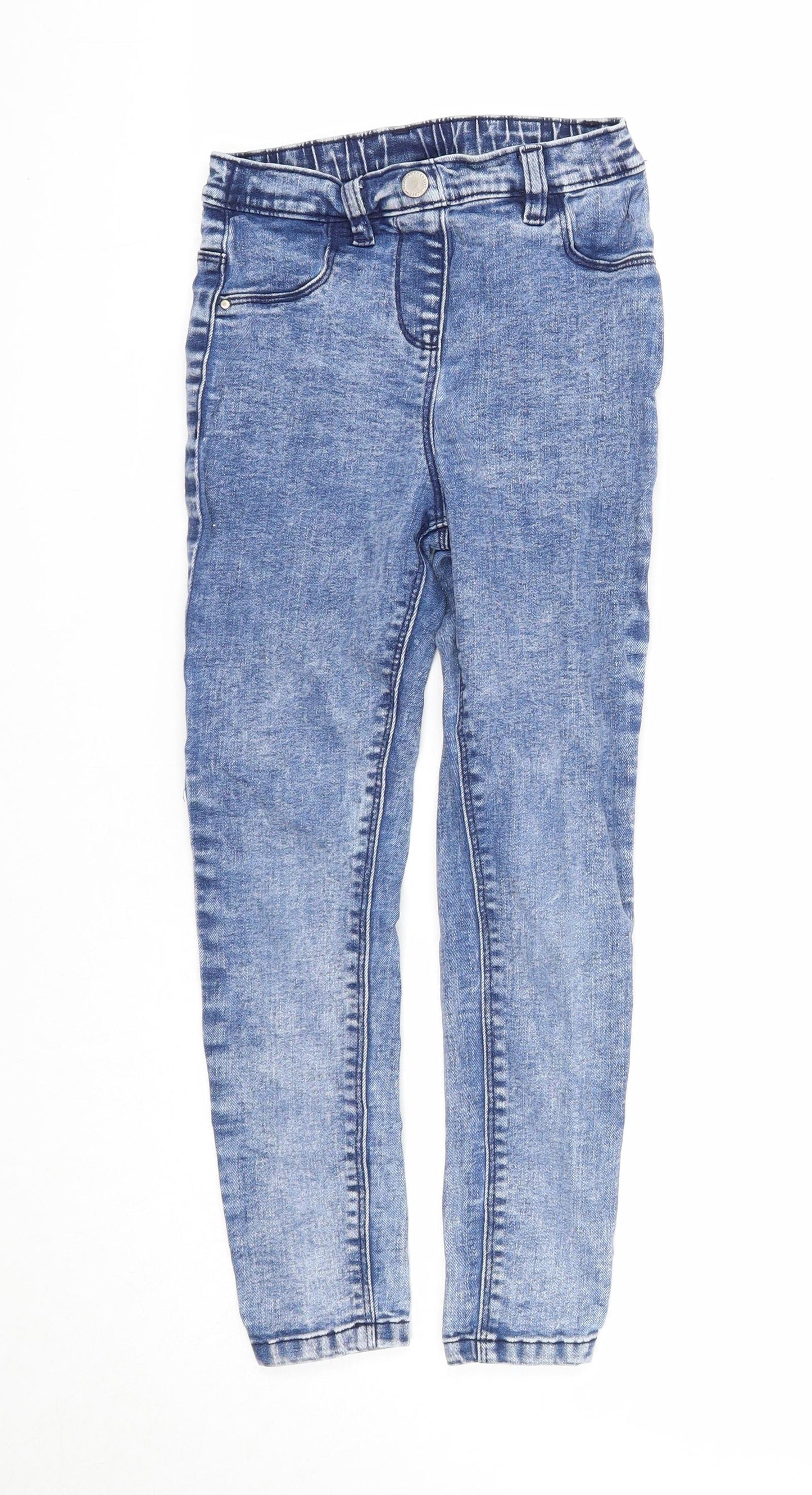 NEXT Boys Blue Cotton Skinny Jeans Size 8 Years Regular Zip