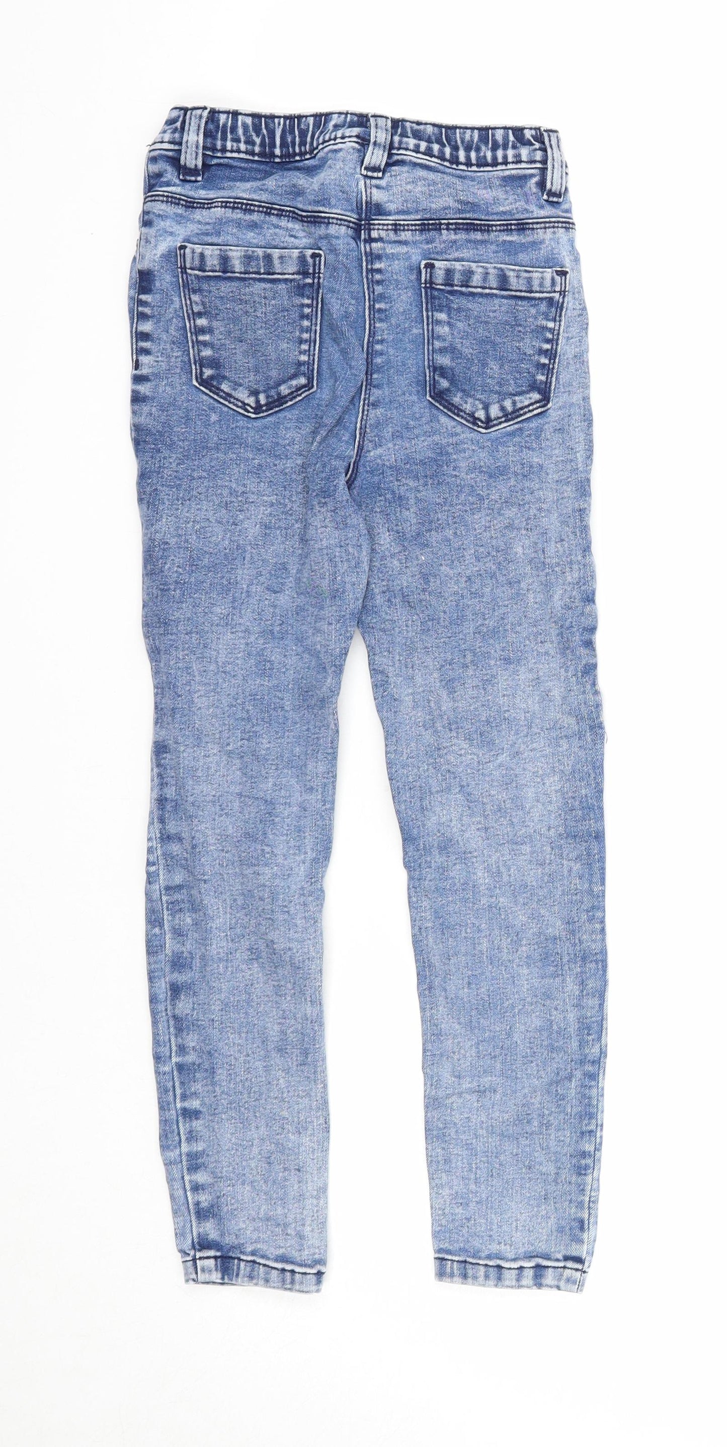 NEXT Boys Blue Cotton Skinny Jeans Size 8 Years Regular Zip