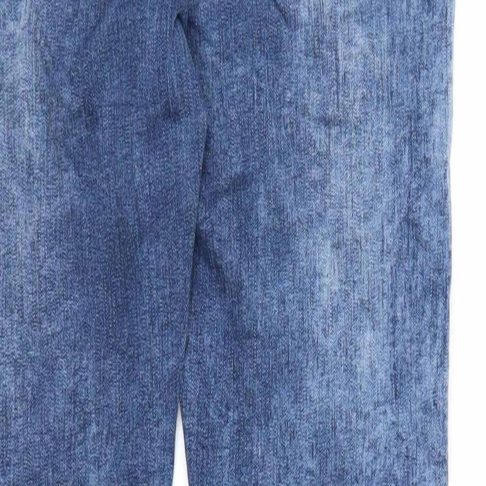 New Look Girls Blue Cotton Skinny Jeans Size 13 Years Regular Zip - Acid Wash