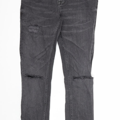 ASOS Mens Black Cotton Skinny Jeans Size 30 in L30 in Regular Zip