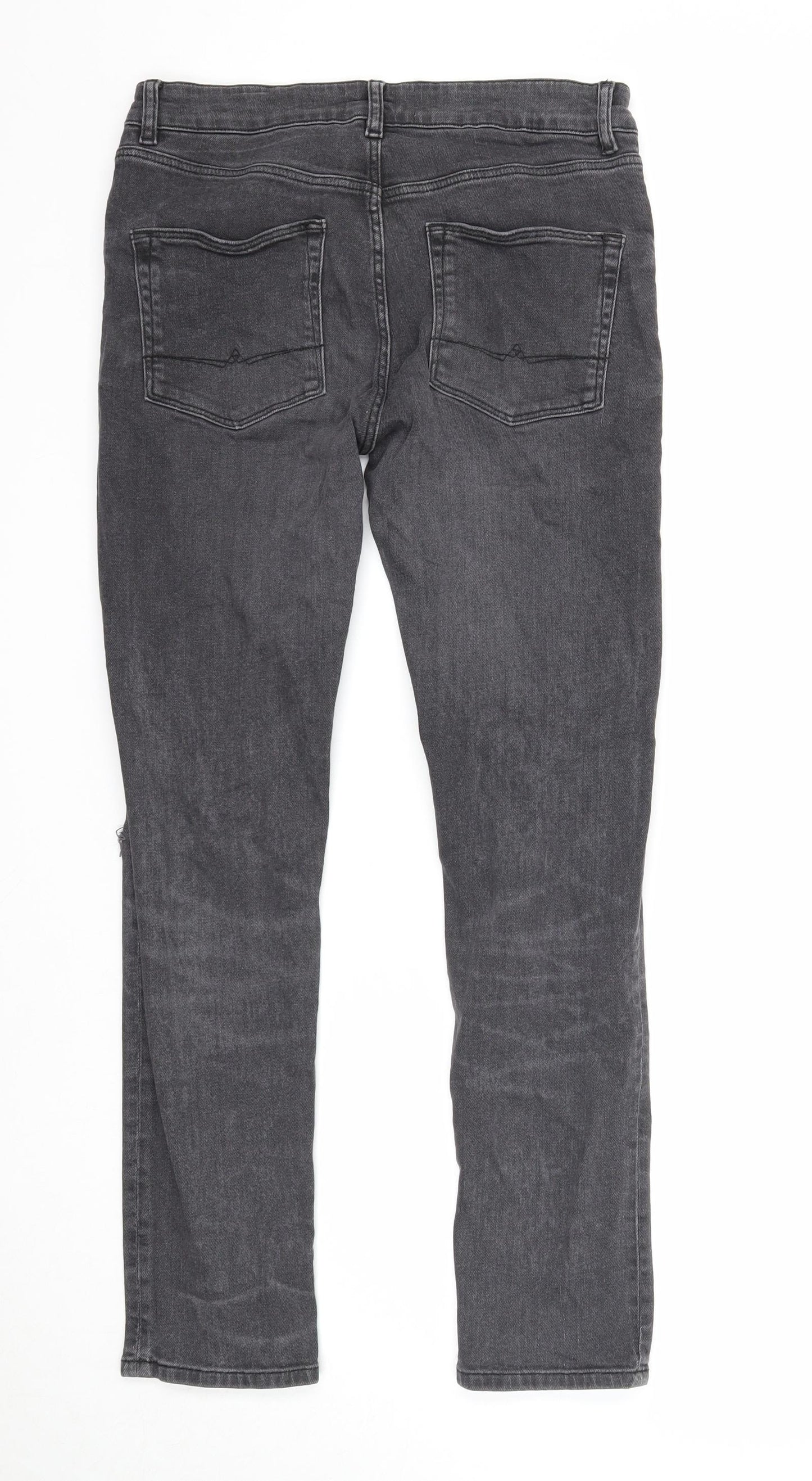 ASOS Mens Black Cotton Skinny Jeans Size 30 in L30 in Regular Zip