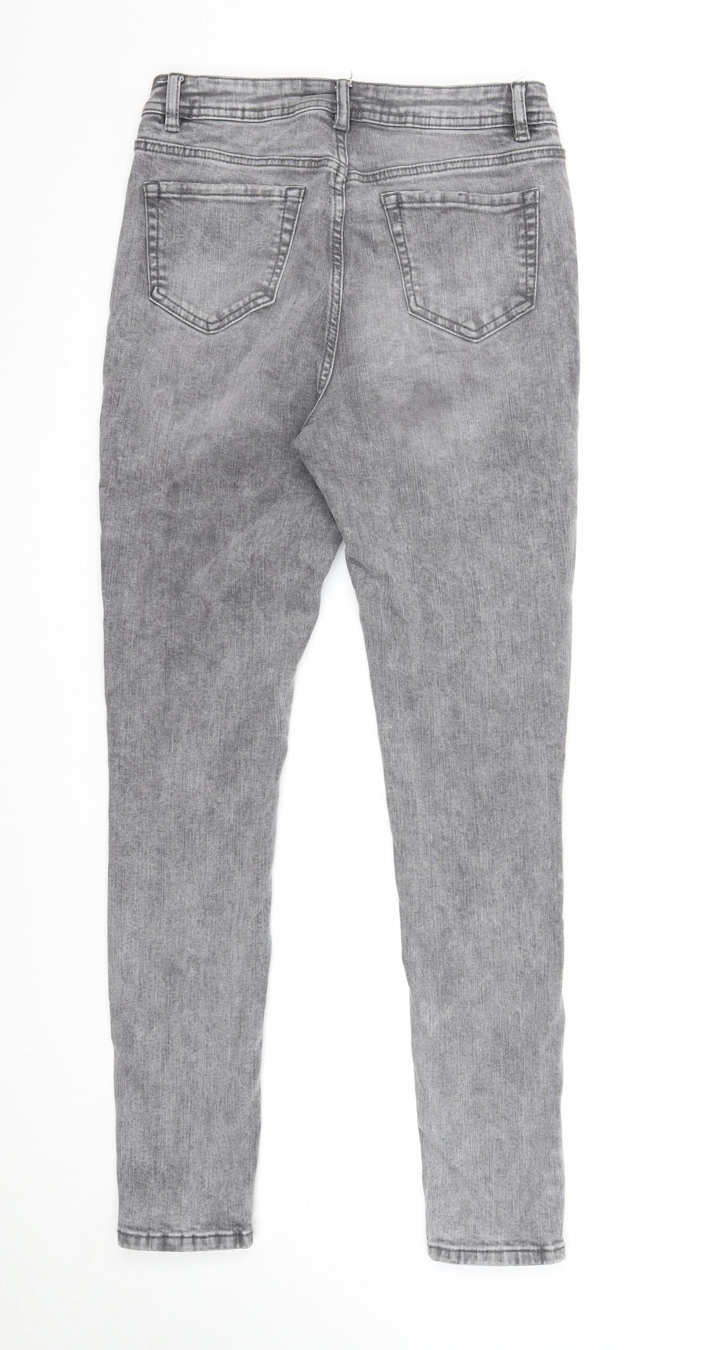 George Womens Grey Cotton Skinny Jeans Size 10 Regular Zip