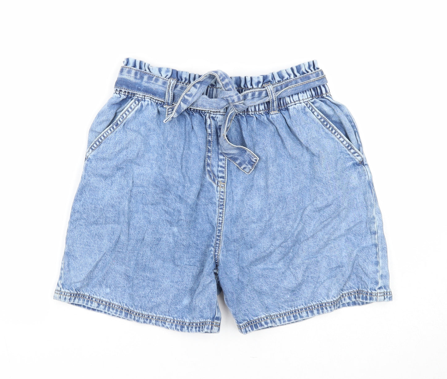 Nutmeg Girls Blue Cotton Paperbag Shorts Size 13-14 Years Regular