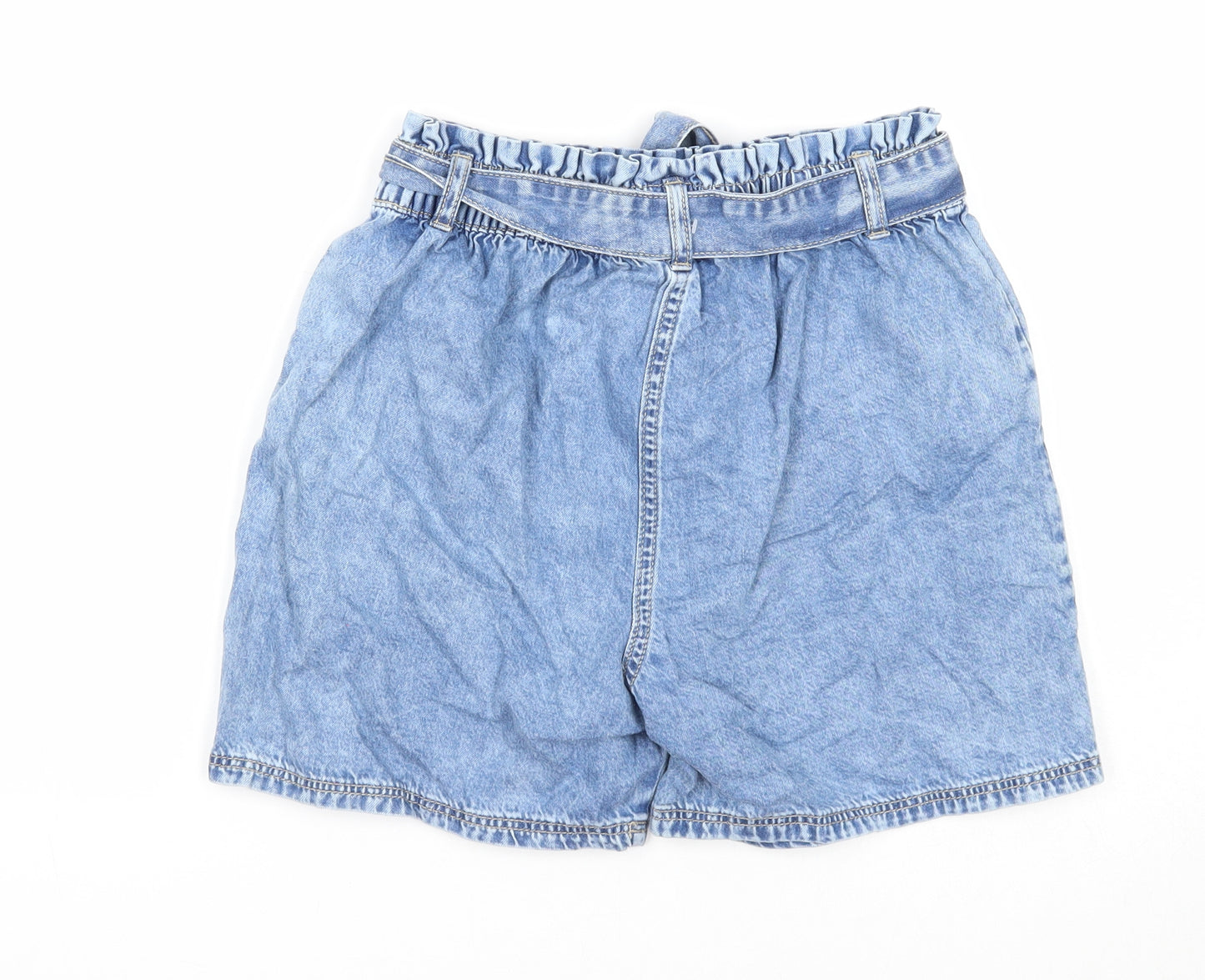Nutmeg Girls Blue Cotton Paperbag Shorts Size 13-14 Years Regular