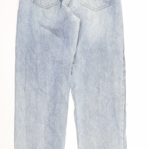 Rebellious Womens Blue Cotton Straight Jeans Size 8 Regular Zip