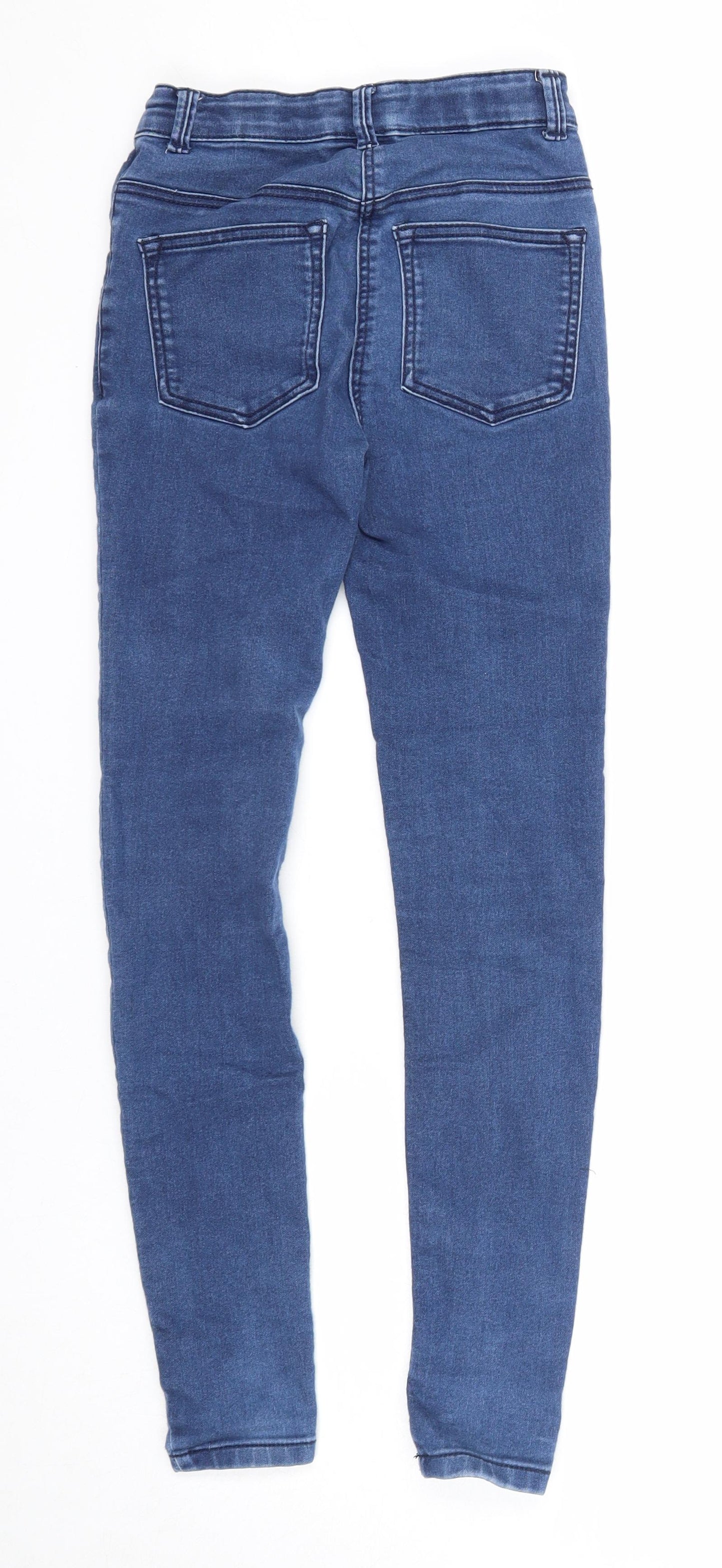 TU Girls Blue Cotton Skinny Jeans Size 12 Years Regular Zip
