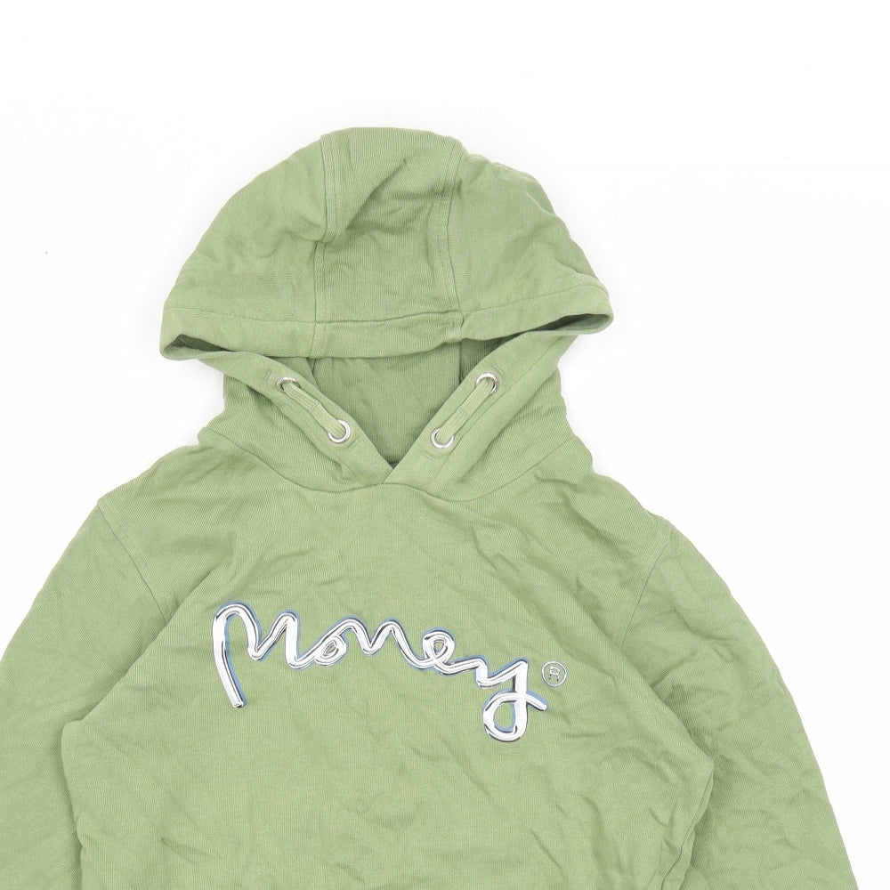 Money Boys Green Cotton Pullover Hoodie Size 10-11 Years Pullover - Money