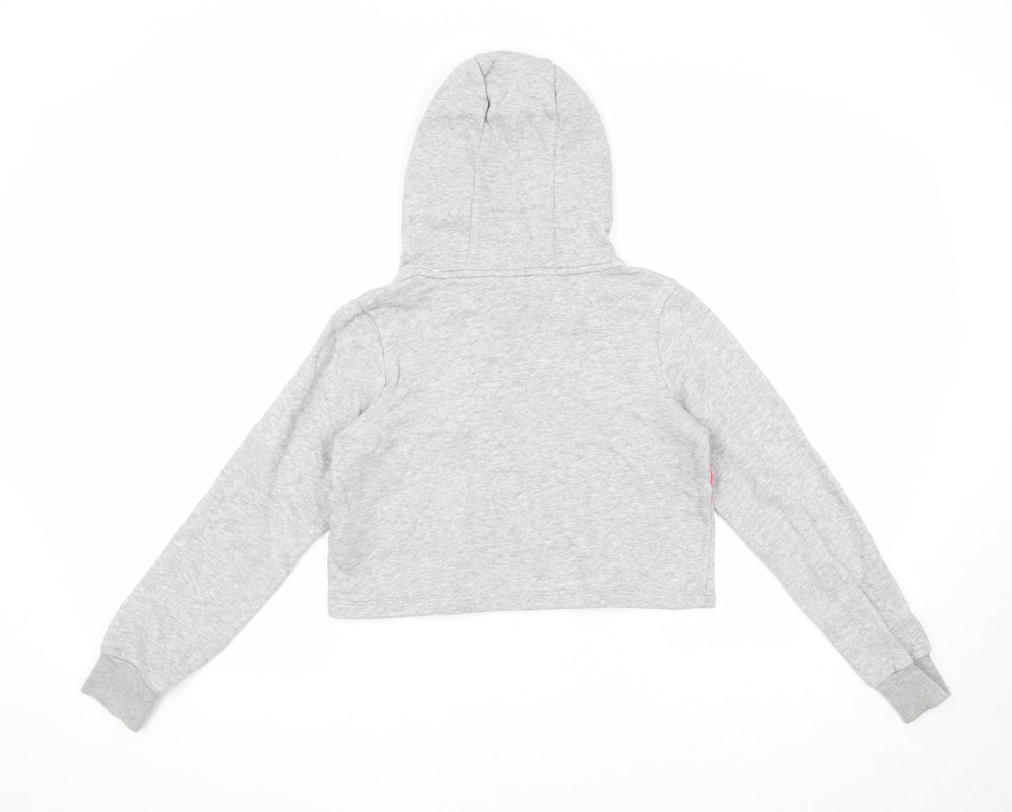 adidas Girls Grey Cotton Pullover Hoodie Size 9-10 Years Pullover