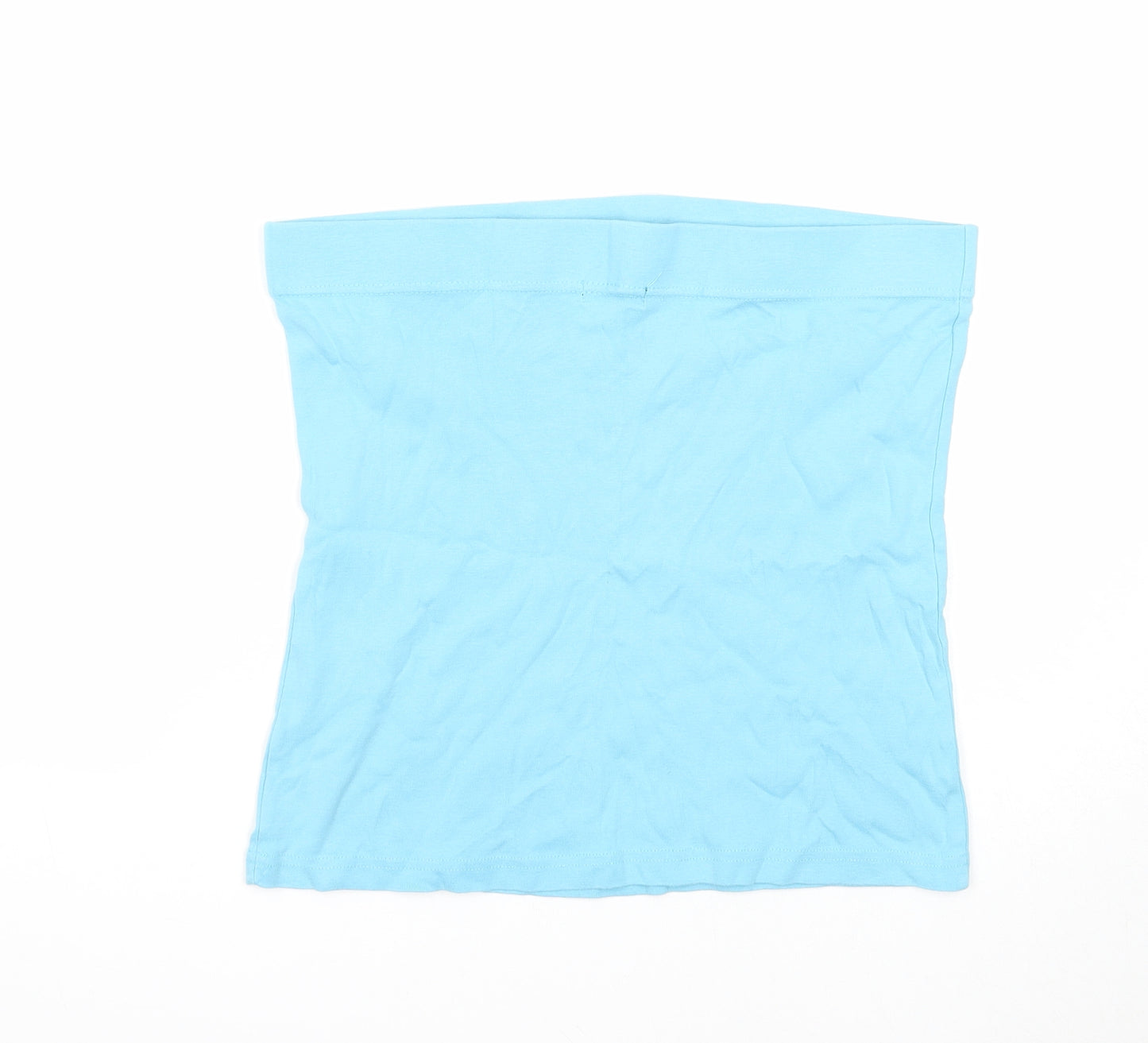 Papaya Womens Blue Cotton Cropped Tank Size 16 Off the Shoulder