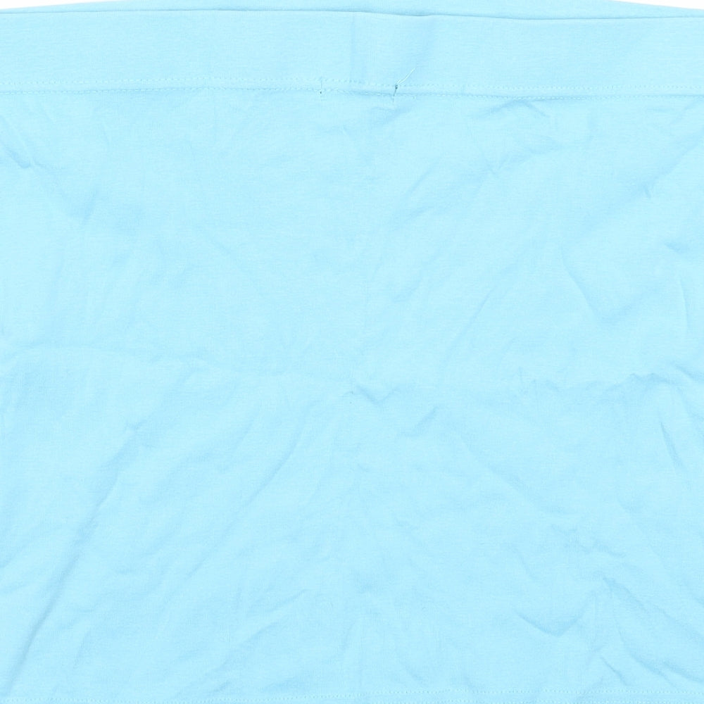 Papaya Womens Blue Cotton Cropped Tank Size 16 Off the Shoulder