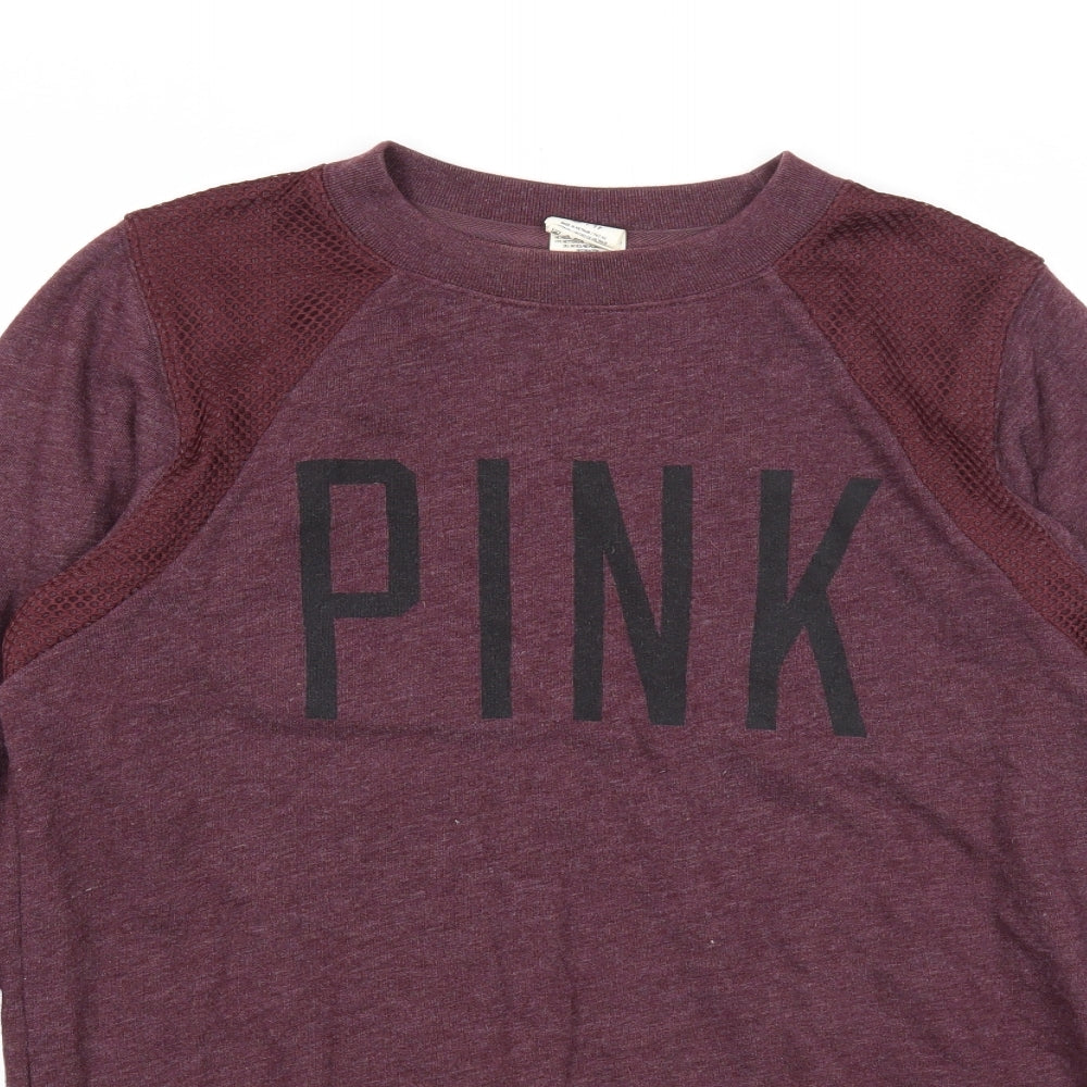 Victoria's Secret Womens Purple Cotton Pullover Sweatshirt Size XS Pullover - Pink