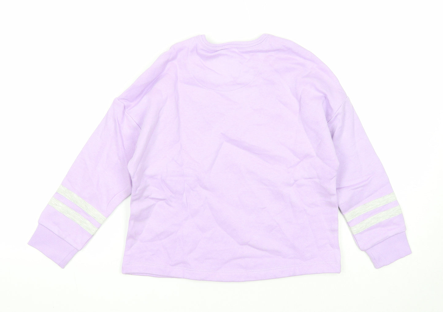 Marks and Spencer Girls Purple Cotton Pullover Sweatshirt Size 7-8 Years Pullover