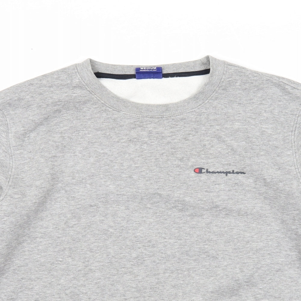 Champion Mens Grey Cotton Pullover Sweatshirt Size M