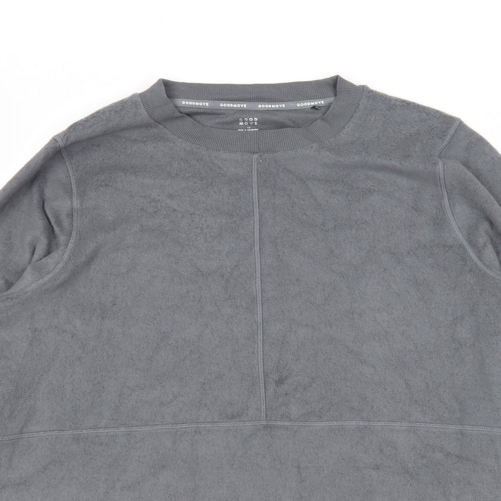 Good Move Womens Grey Cotton Pullover Sweatshirt Size 16 Pullover