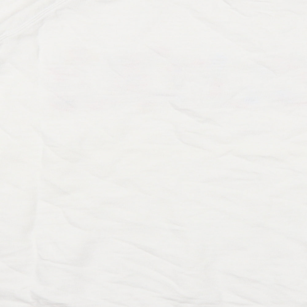 Marks and Spencer Womens White Floral Cotton Pullover Sweatshirt Size 22 Pullover - Smile