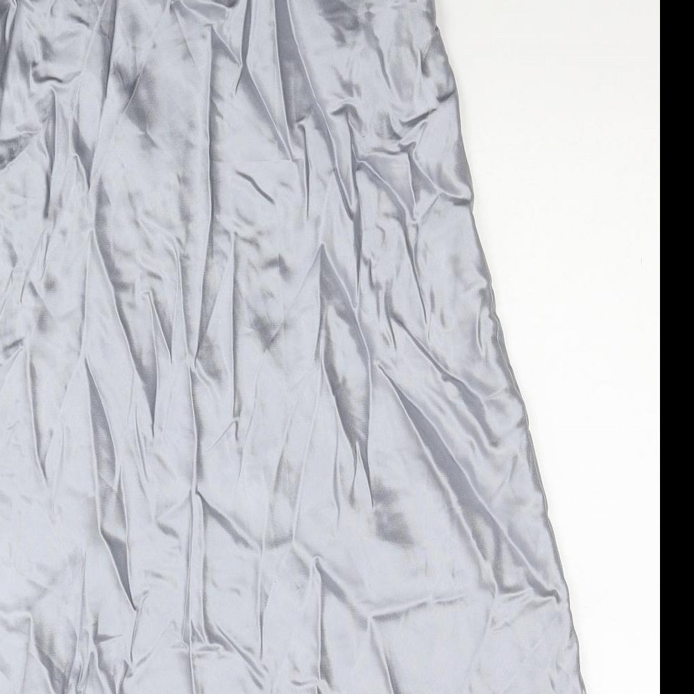 Marks and Spencer Womens Silver Viscose A-Line Skirt Size 12