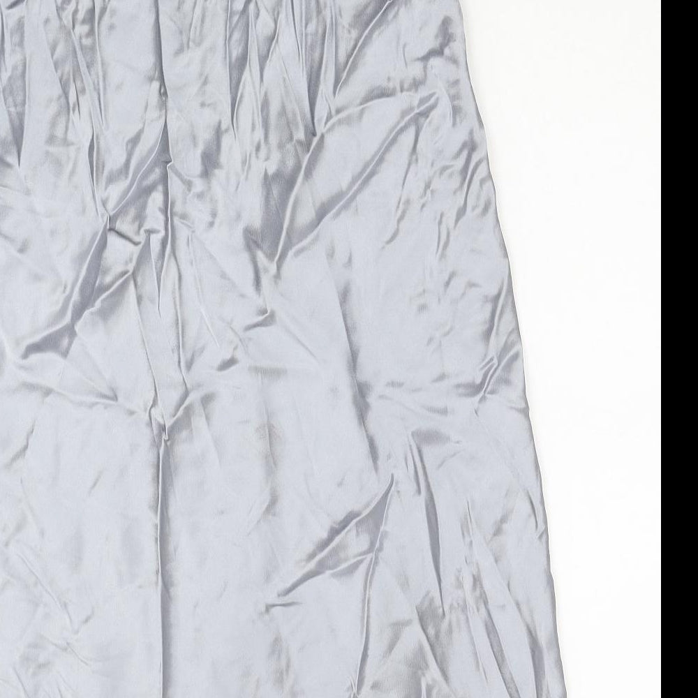 Marks and Spencer Womens Silver Viscose A-Line Skirt Size 12