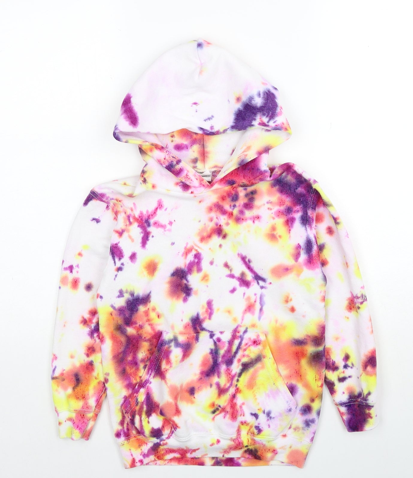 Fruit of the Loom Girls Multicoloured Cotton Pullover Hoodie Size 7-8 Years Pullover