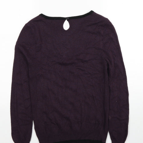 Principles Womens Purple Scoop Neck Acrylic Pullover Jumper Size 10