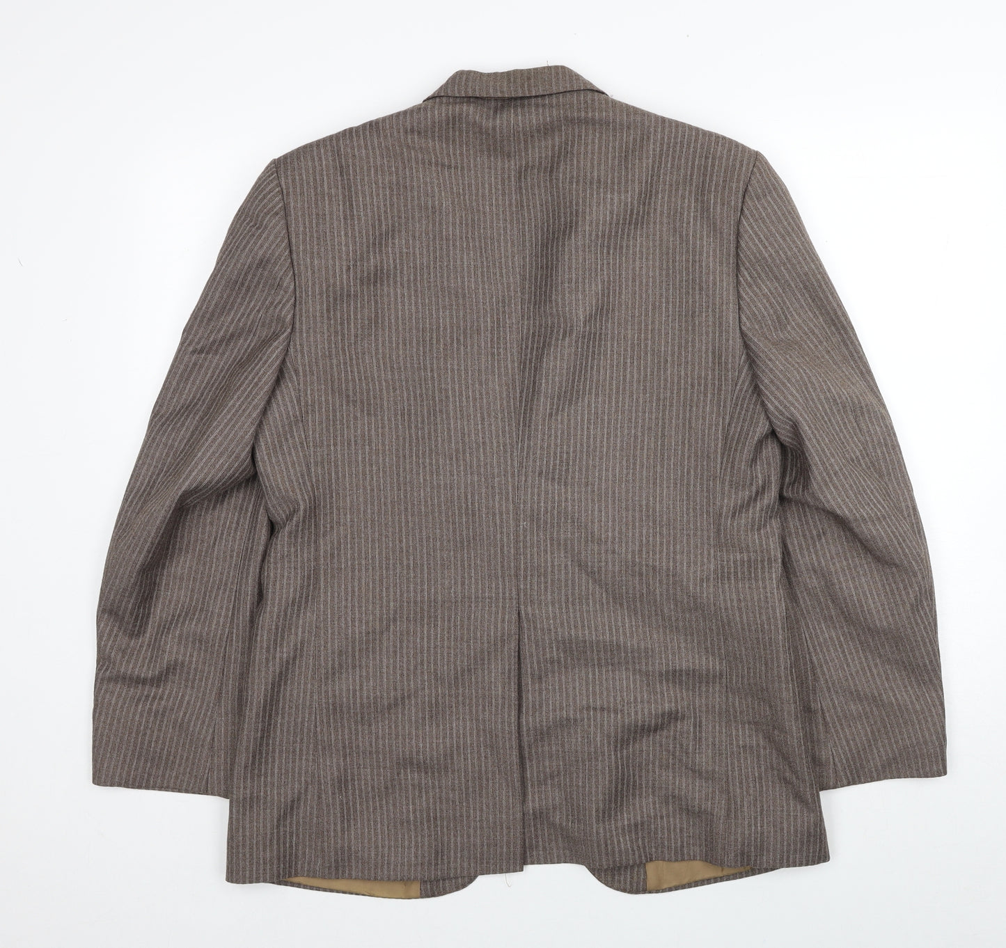Burton Mens Brown Striped Wool Jacket Blazer Size 36 Regular