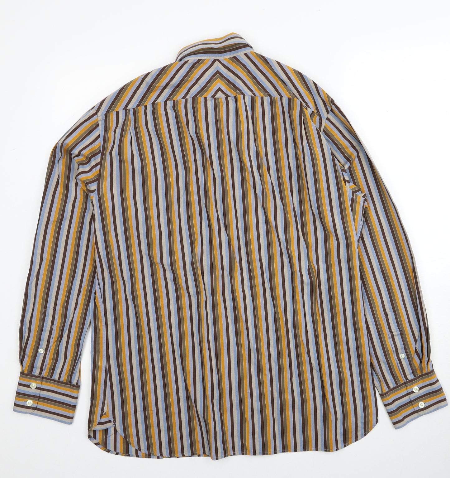 Gap Mens Multicoloured Striped Cotton Button-Up Size L Collared Button