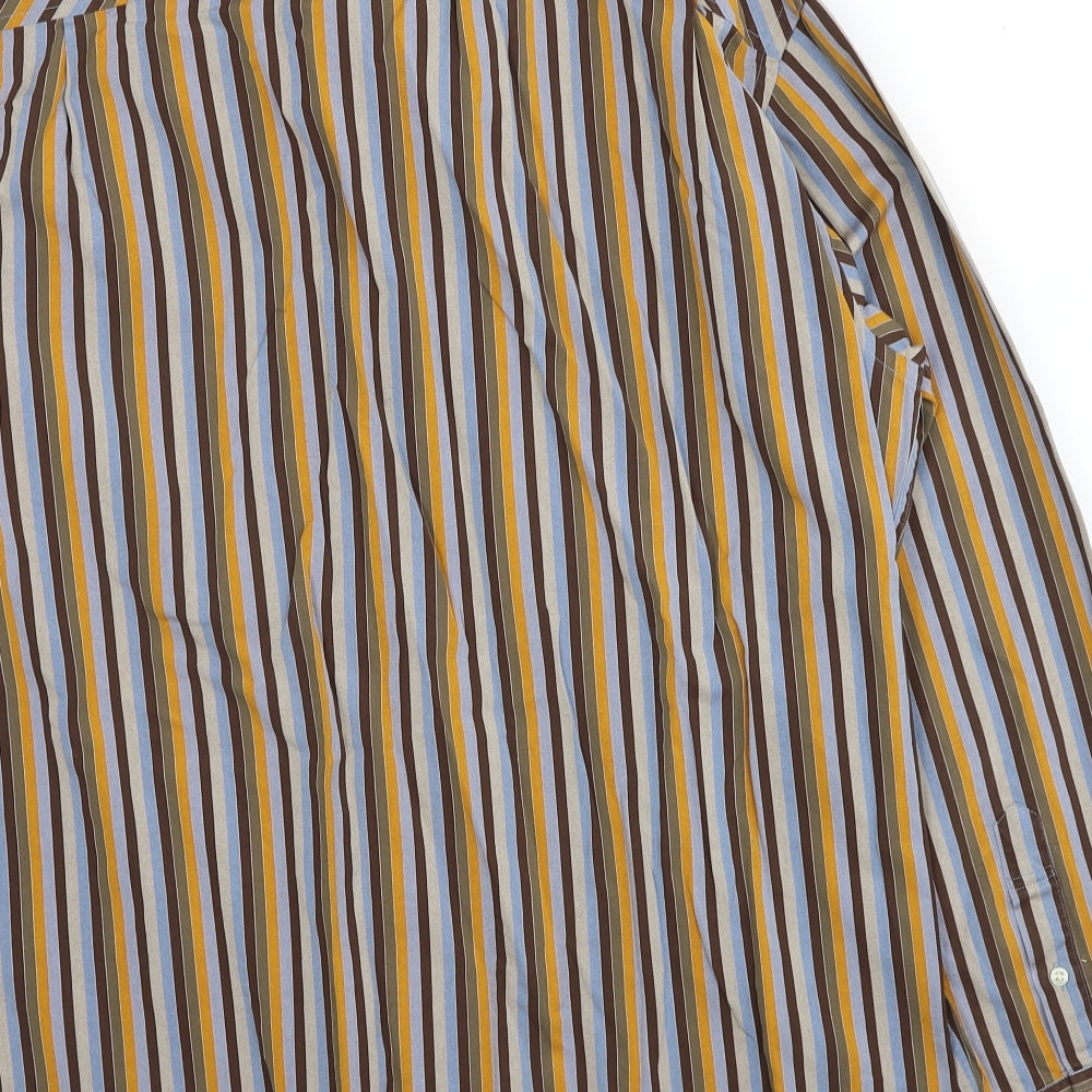 Gap Mens Multicoloured Striped Cotton Button-Up Size L Collared Button