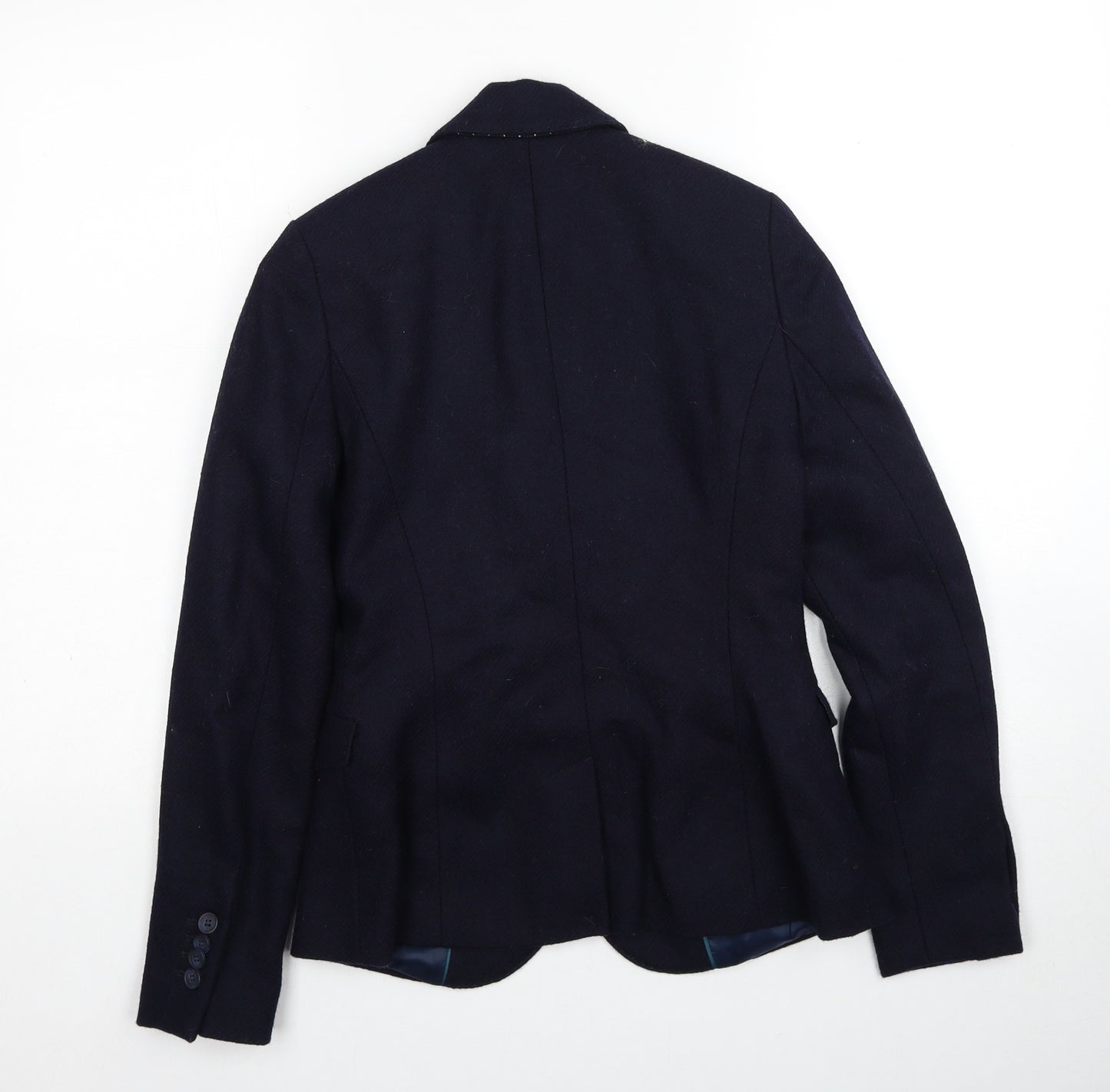 Crew Clothing Womens Blue Wool Jacket Blazer Size 6