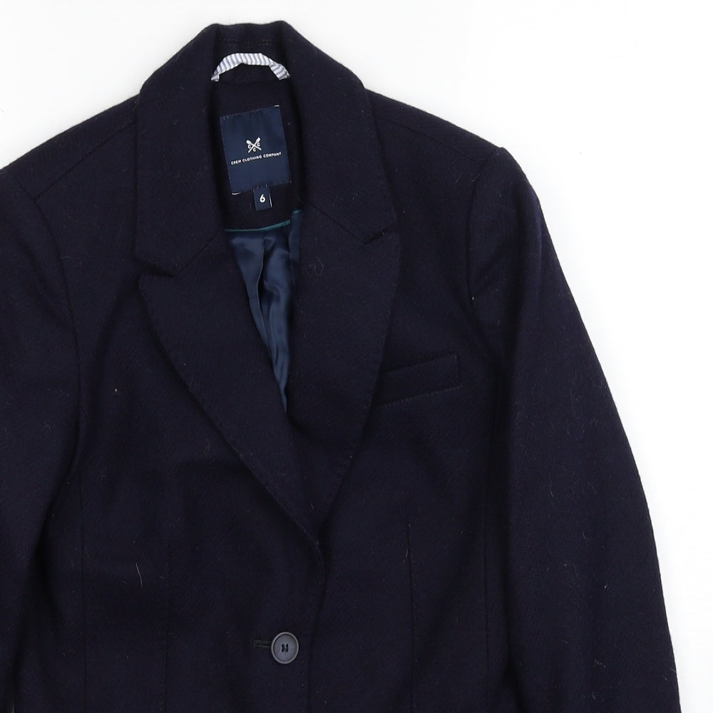 Crew Clothing Womens Blue Wool Jacket Blazer Size 6