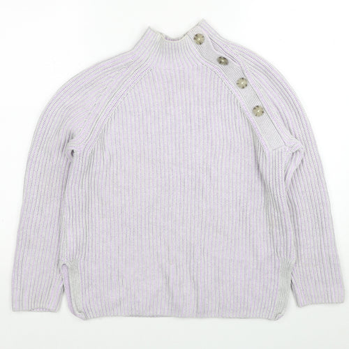 Gap Womens Purple Mock Neck Cotton Pullover Jumper Size M