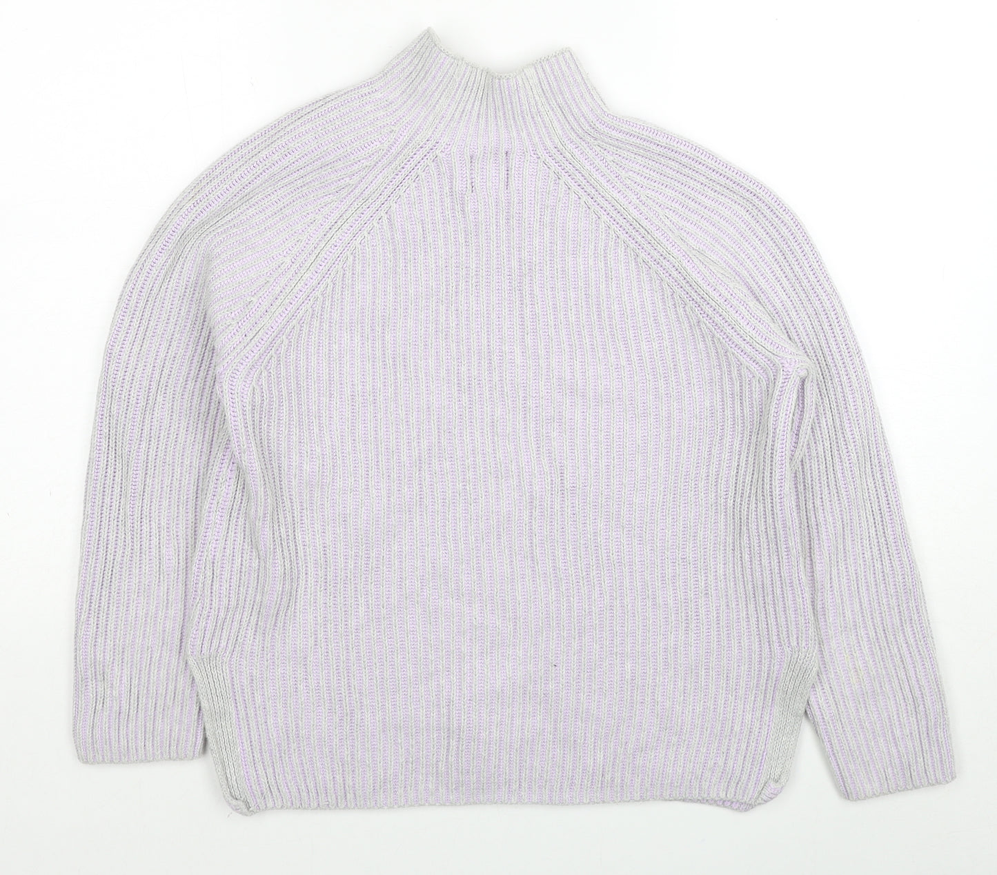 Gap Womens Purple Mock Neck Cotton Pullover Jumper Size M