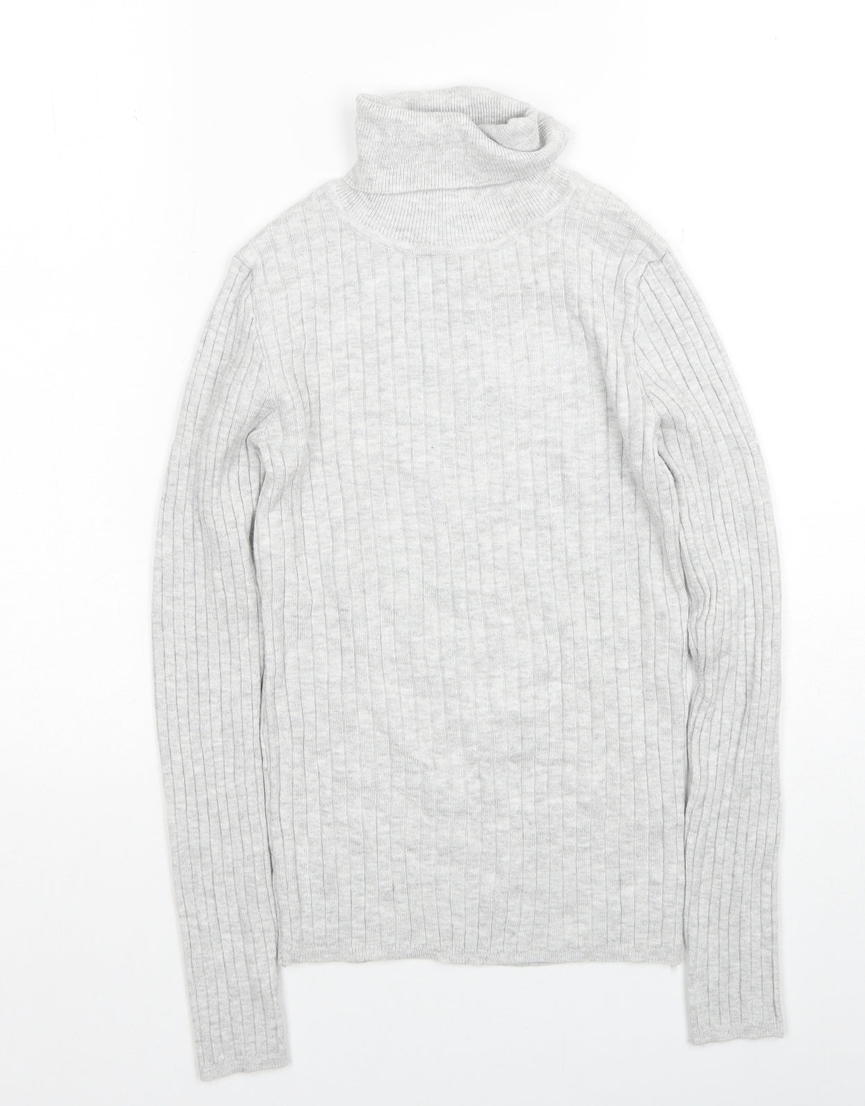 Primark Girls Grey Roll Neck Viscose Pullover Jumper Size 11-12 Years Pullover